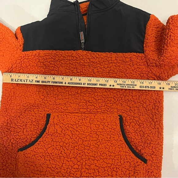 Wonder Nation three-quarter zip Sherpa jacket, extra large, orange and gray. - Picture 8 of 9